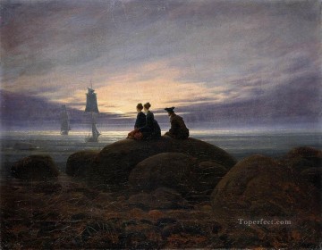 Salida de la luna junto al mar 1822 Romántico Caspar David Friedrich Pinturas al óleo